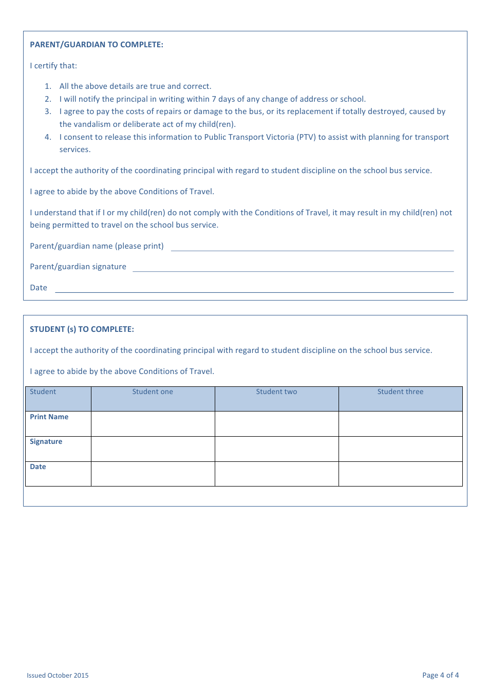 Victoria Australia Application Form for Permission to Travel - Public ...