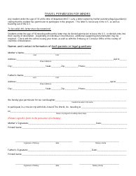 Travel Permission Form for Minors