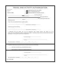 Document preview: Travel and Activity Authorization Form