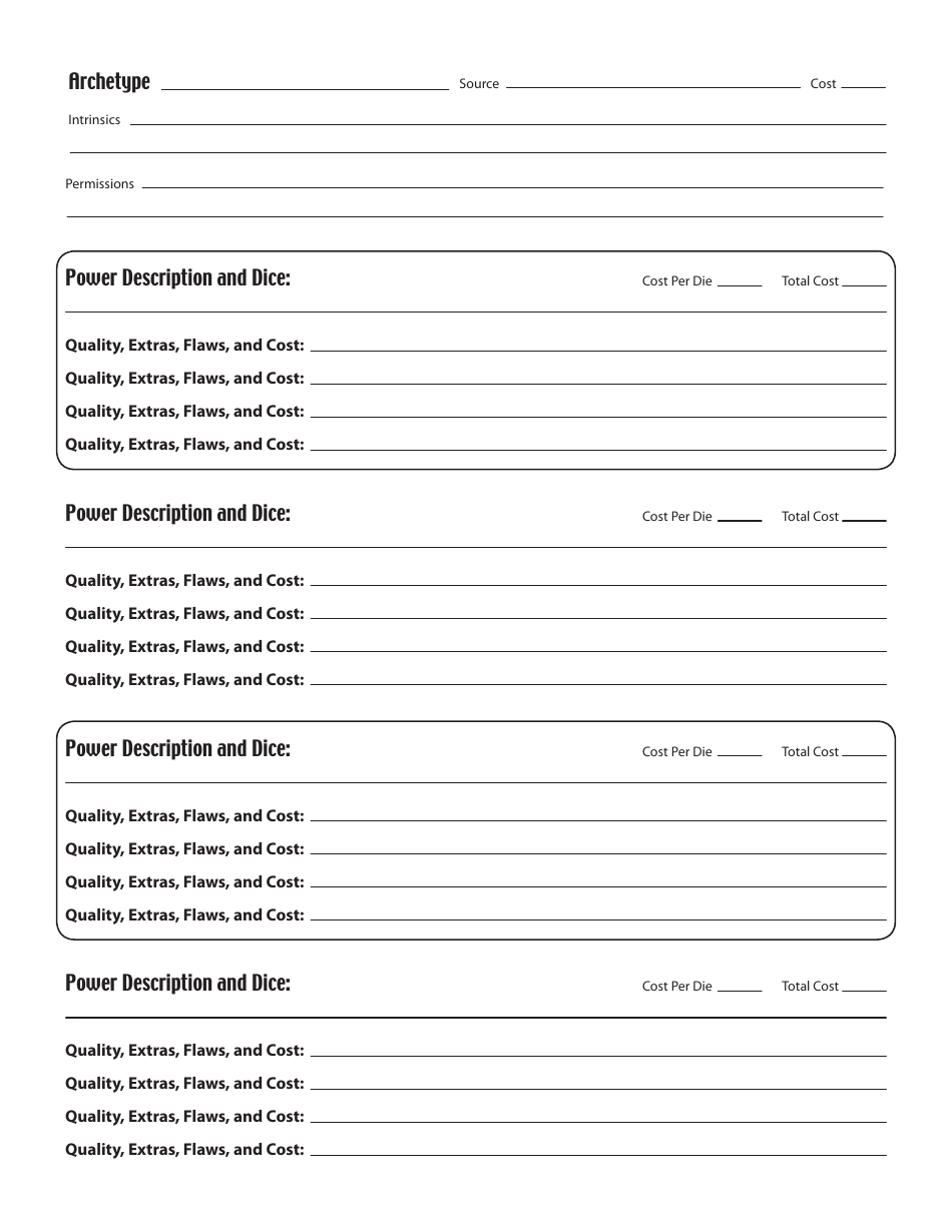 Wild Talents Character Sheet Download Printable PDF | Templateroller