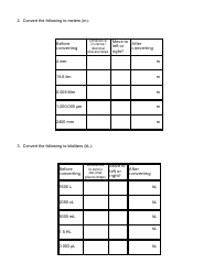 &quot;Metric Conversions Worksheet I and Ii&quot;, Page 3
