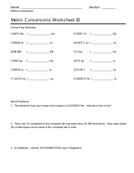 &quot;Metric Conversions Worksheet I and Ii&quot;, Page 5
