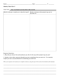 Identity Chart Worksheet - &quot;how I See Myself and How Other's May See Me&quot;