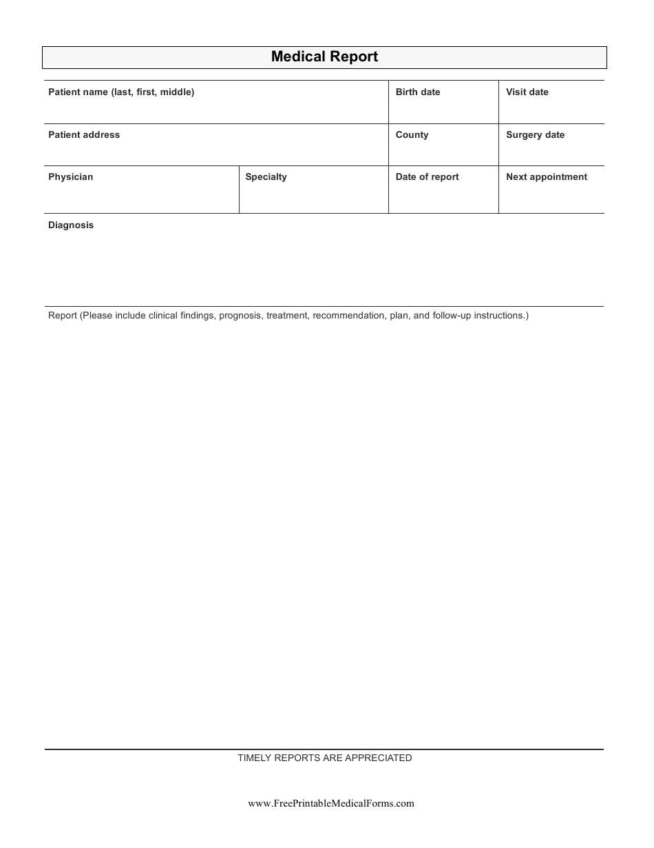 Medical Report Template, Page 1