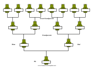 4-generation Family Tree Template - Dinosaurs