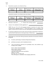 Form 133.7 Application for Registration of Securities - Texas, Page 2