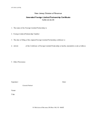 Document preview: Form LP-102a Amended Foreign Limited Partnership Certificate - New Jersey