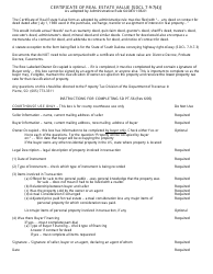Form PT56 Certificate of Real Estate Value - South Dakota, Page 2