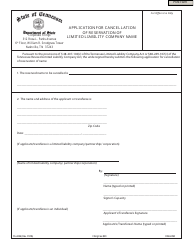 Document preview: Form SS-4226 Application for Cancellation of Reservation of Limited Liability Company Name - Tennessee
