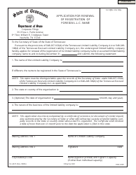 Document preview: Form SS-4237 Application for Renewal of Registration of Foreign L.l.c. Name - Tennessee