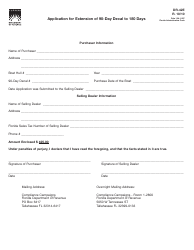 Form DR-42e &quot;Application for Extension of 90-day Decal to 180 Days&quot; - Florida