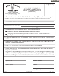 Document preview: Form SS-4415 Articles of Termination Following Administrative Dissolution or Revocation (Nonprofit) - Tennessee
