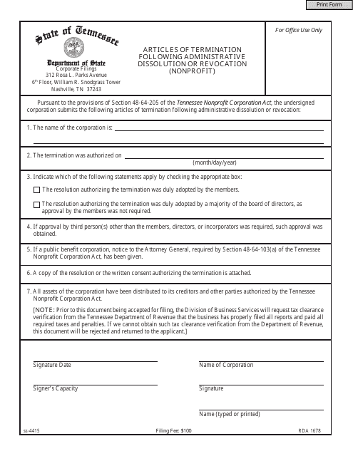 Form SS-4415  Printable Pdf