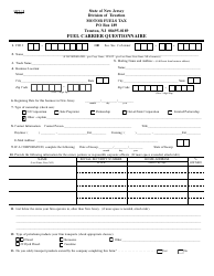 Document preview: Form MFT-18 Fuel Carrier Questionnaire - New Jersey