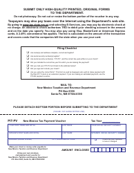 Document preview: Form PIT-PV New Mexico Tax Payment Voucher - New Mexico