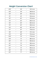 Document preview: Height Conversion Chart