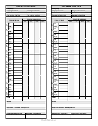 Document preview: Two-Week Time Card Template - Two Per Page