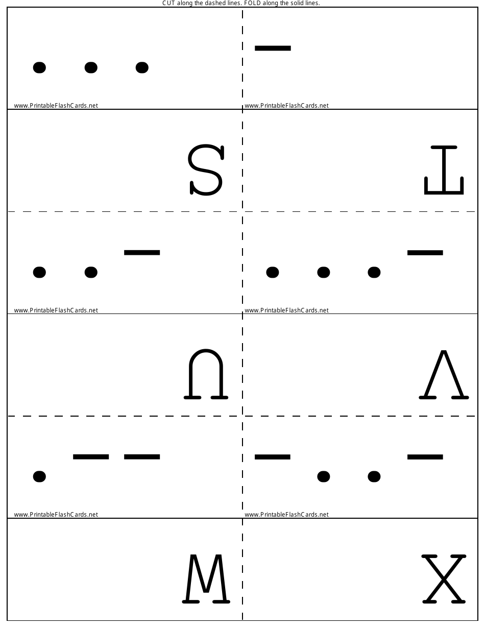 International Morse Code Flash Cards, Page 4