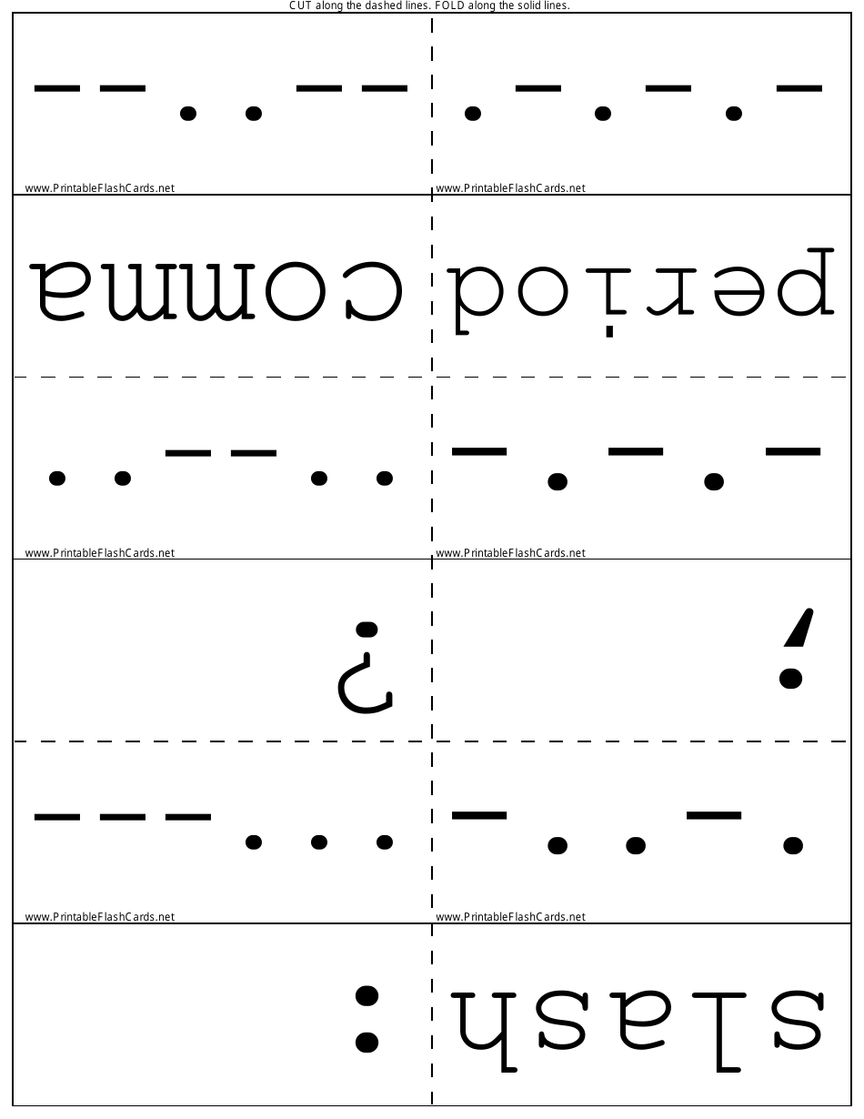 International Morse Code Flash Cards, Page 7