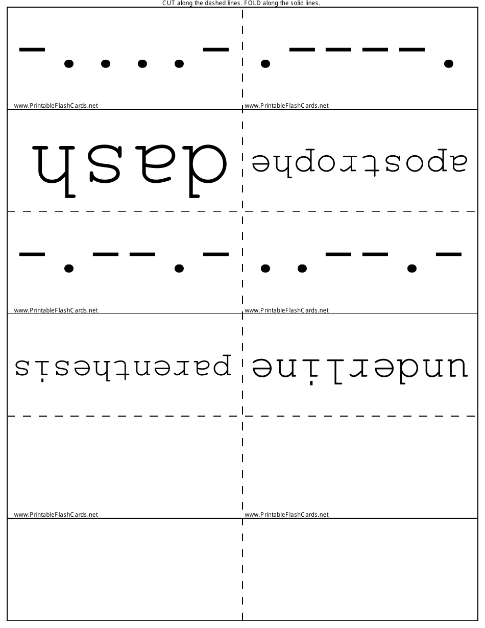 International Morse Code Flash Cards, Page 8
