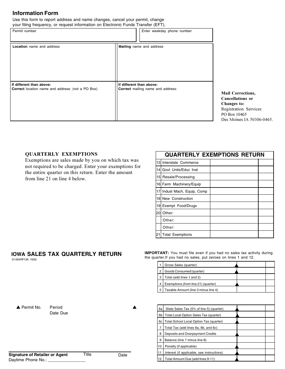 Form 31 004 RF13A Fill Out Sign Online And Download Printable PDF 