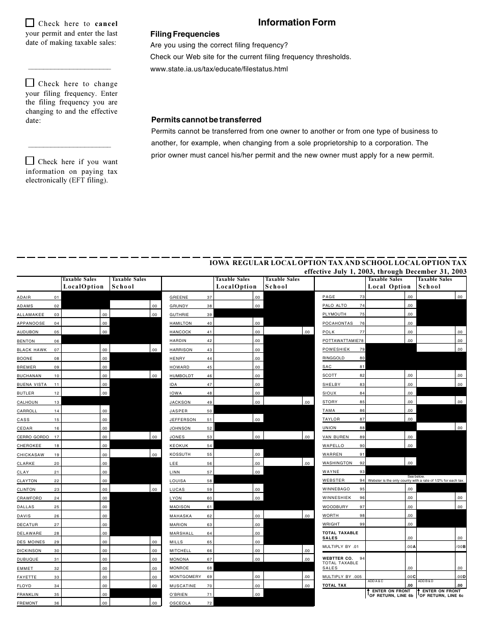 Form 31-004 RF13A Iowa Sales Tax Quarterly Return - Iowa, Page 2