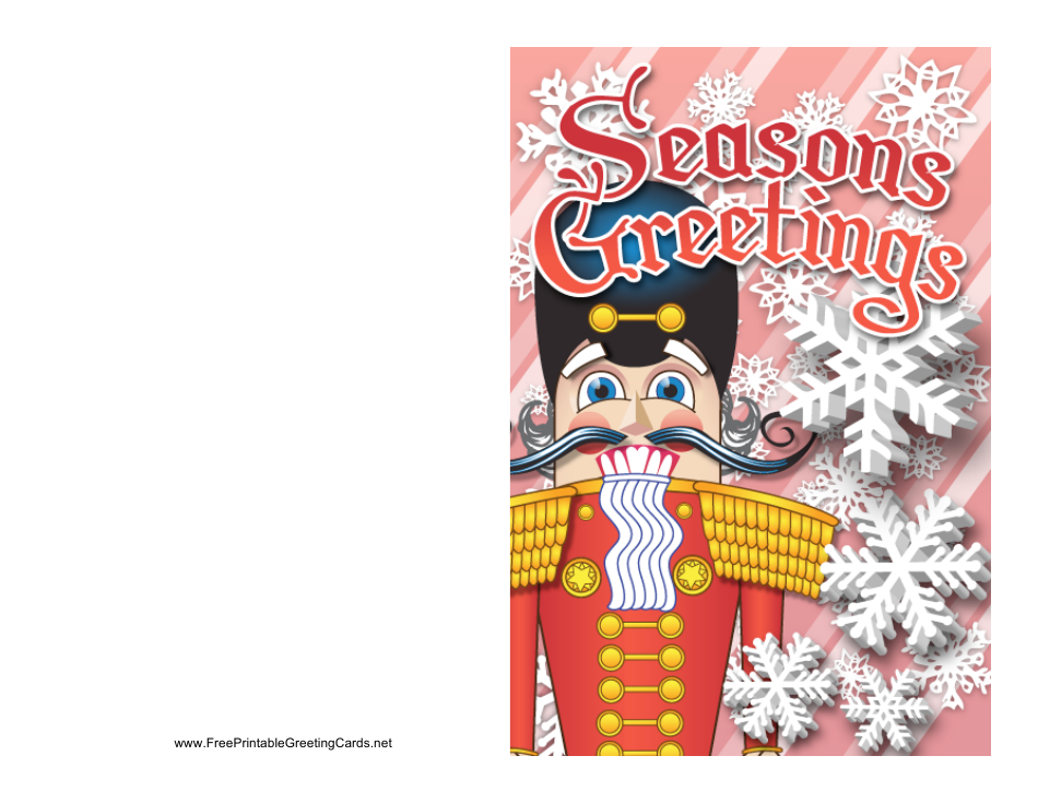 Nutcracker Christmas Card Template - Festive Holiday Greeting Card Design