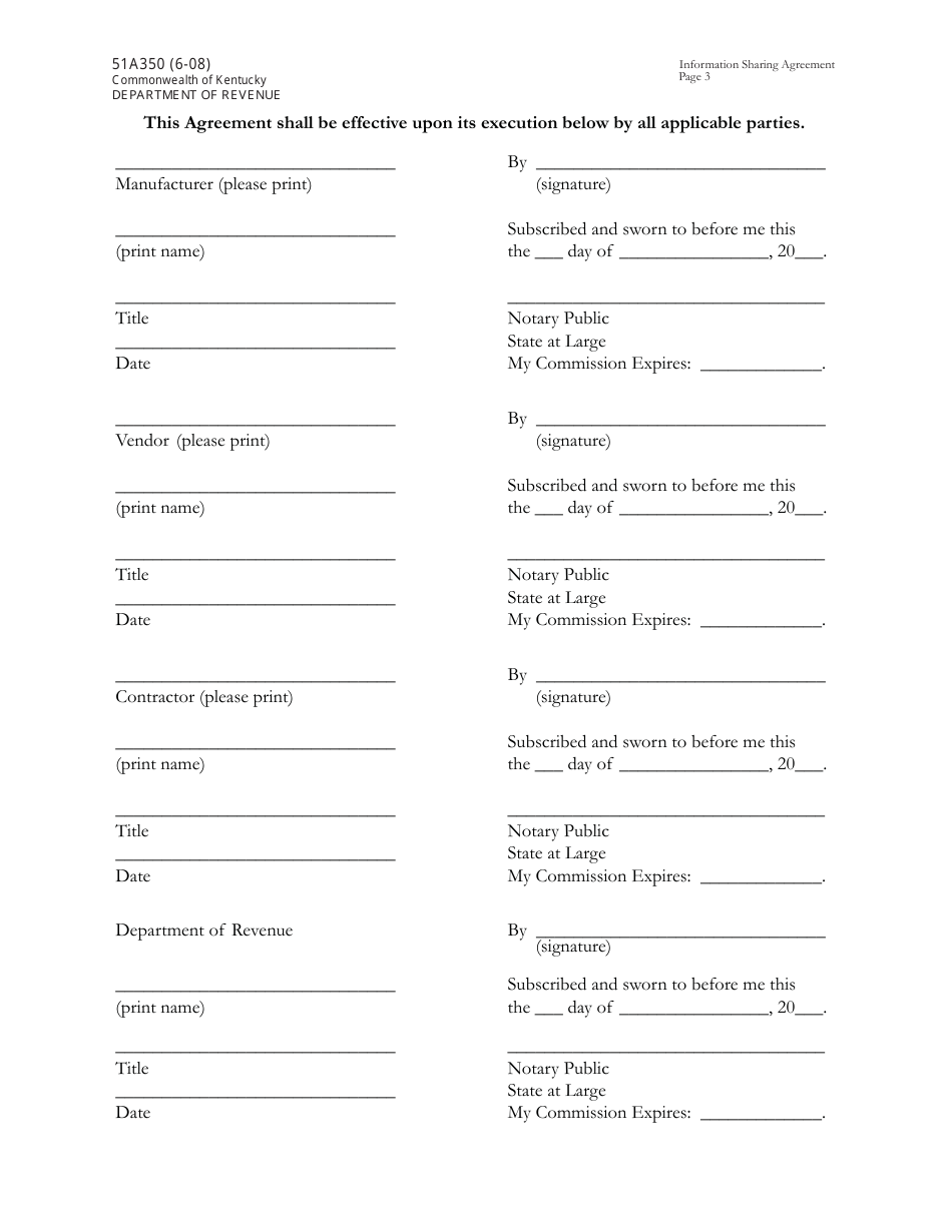 Form 51A350 Information Sharing and Assignment Agreement for Energy Efficiency Project Incentive - Kentucky, Page 3