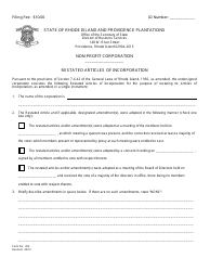 Form 202 Restated Articles of Incorporation for a Non-profit Corporation - Rhode Island, Page 2