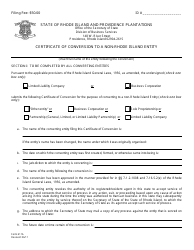 Form 611A Certificate of Conversion to a Non-rhode Island Entity - Rhode Island, Page 2
