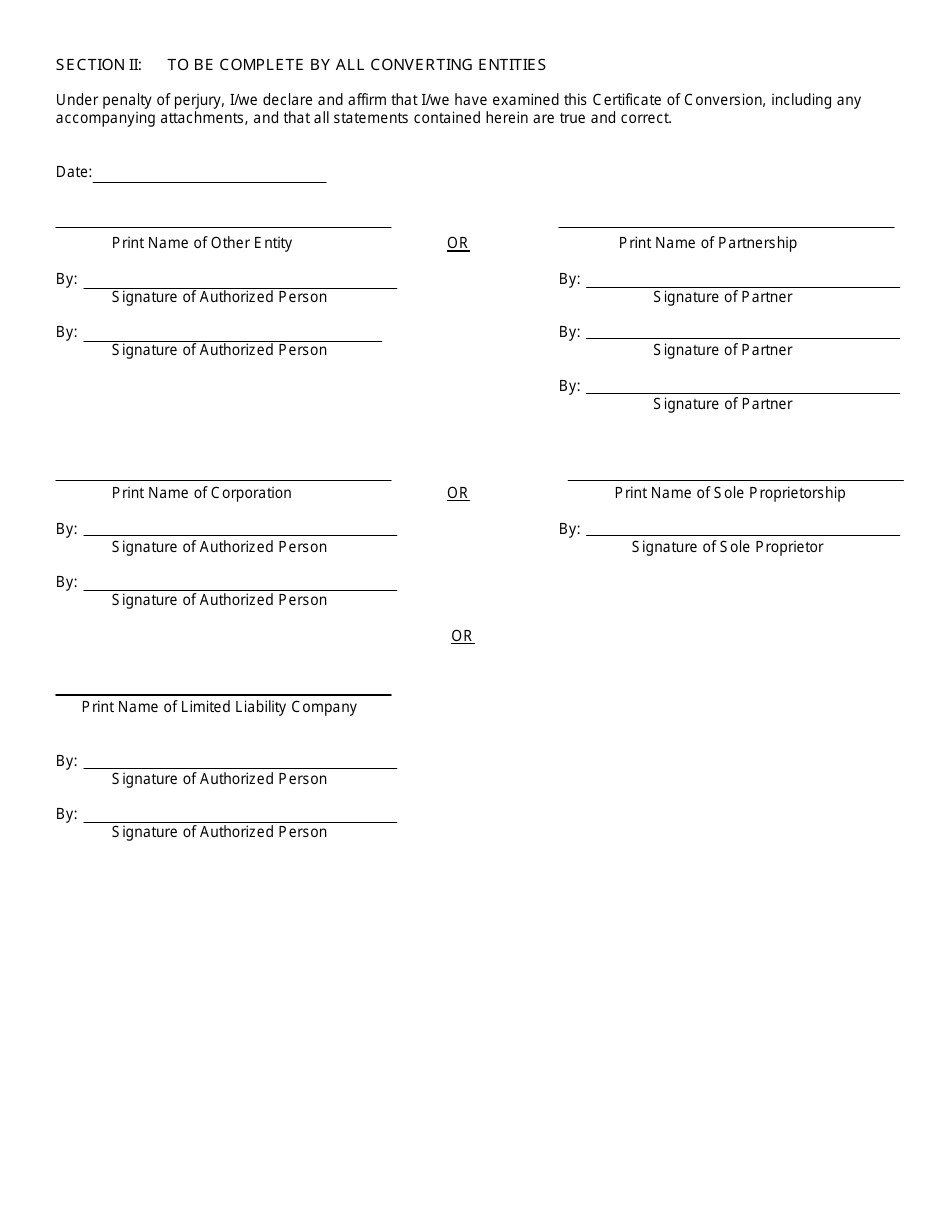 Form 611A Certificate of Conversion to a Non-rhode Island Entity - Rhode Island, Page 3
