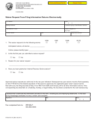 Document preview: Form FTB6274 C3 Waiver Request From Filing Information Returns Electronically - California
