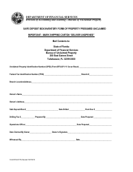 Document preview: Form DFS-UP-155 Safe Deposit Box Inventory Form of Property Presumed Unclaimed - Florida