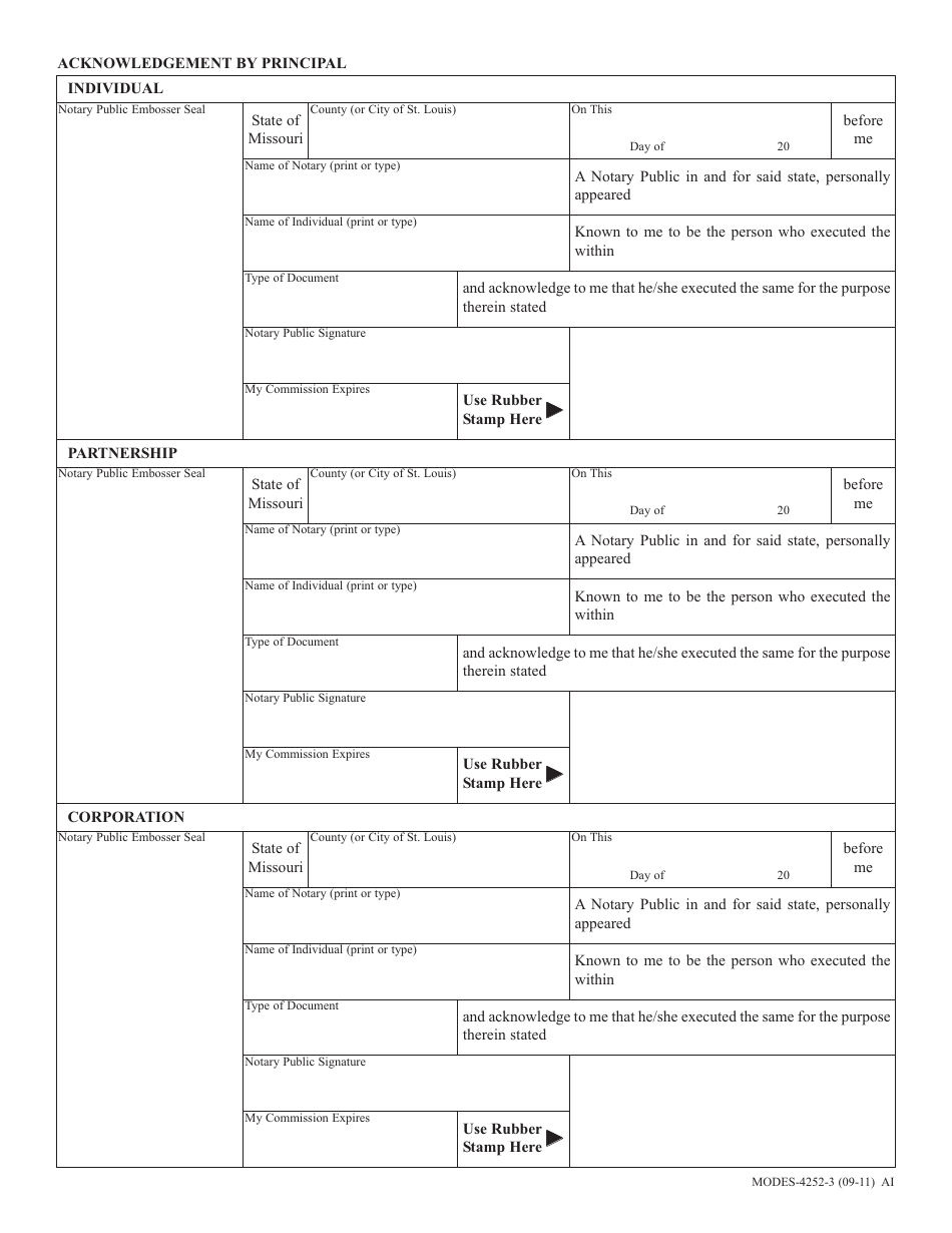 Form MODES-4252 Surety Bond (Financial Guarantee for Payment of Contributions) - Missouri, Page 3