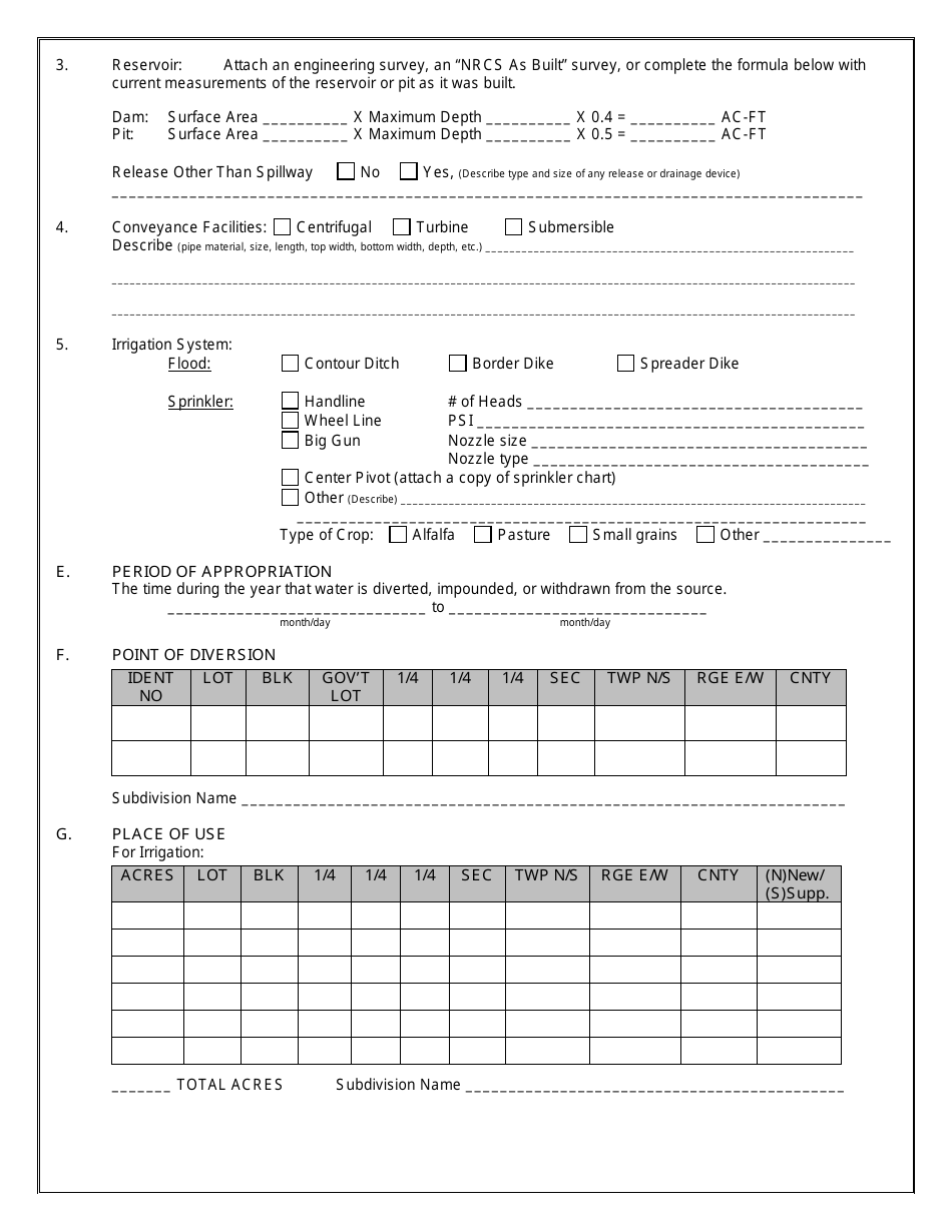 Form 617 Project Completion Notice for Permitted Water Development Field Report - Montana, Page 2
