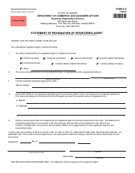 Form X-9 Statement of Resignation of Registered Agent - Hawaii