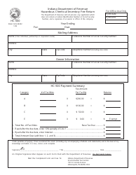 Form HC-500 &quot;Hazardous Chemical Inventory Fee Return&quot; - Indiana