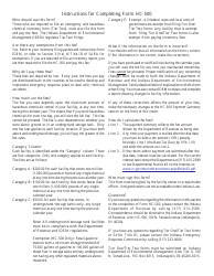 Form HC-500 Hazardous Chemical Inventory Fee Return - Indiana, Page 2