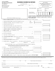 Document preview: Business Income Tax Return - City of Troy, Ohio