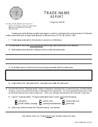 Document preview: SOS Form 0021 Trade Name Report - Oklahoma