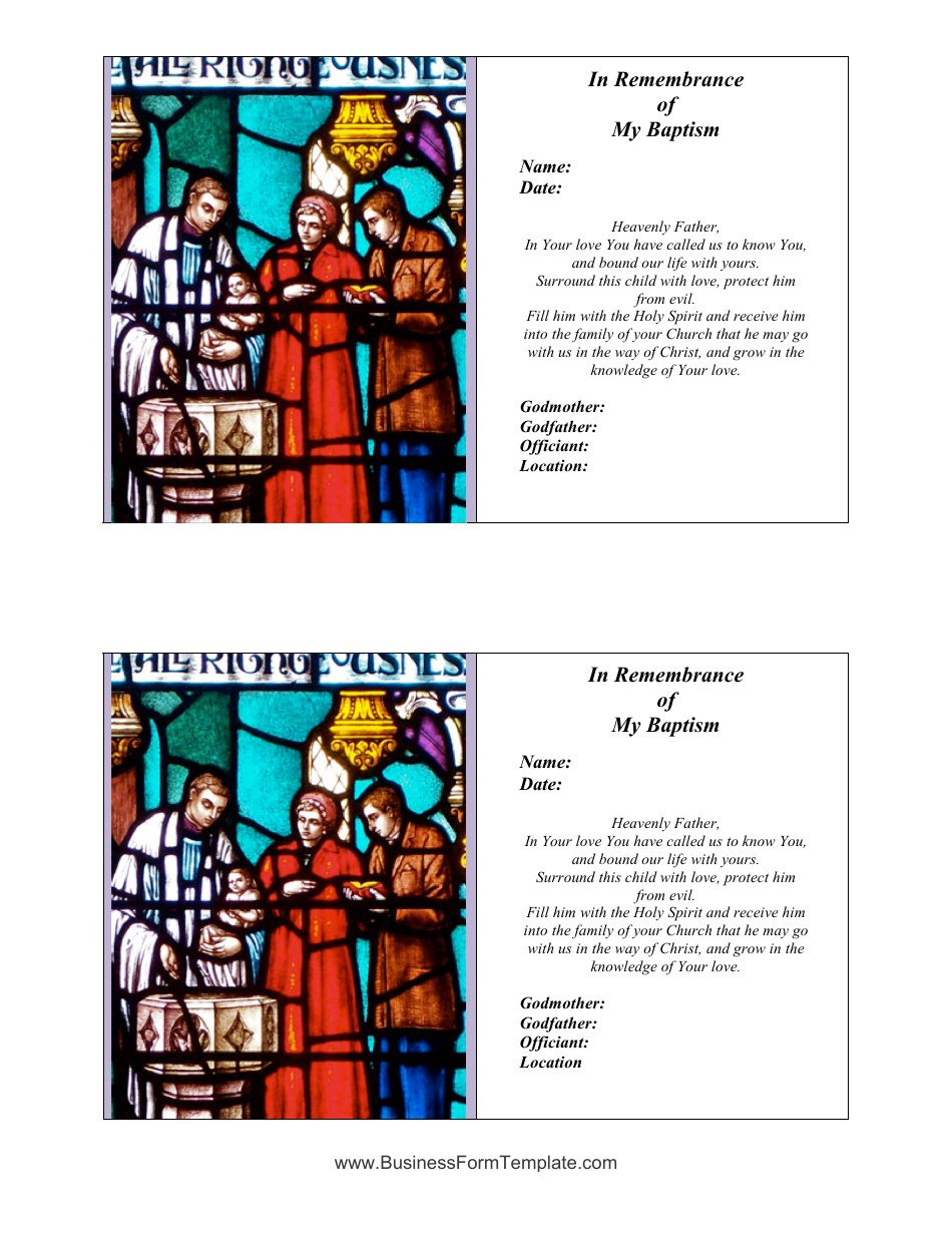 Baptism Certificate Template with Cross Icon