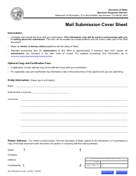 Document preview: Mail Submission Cover Sheet - California