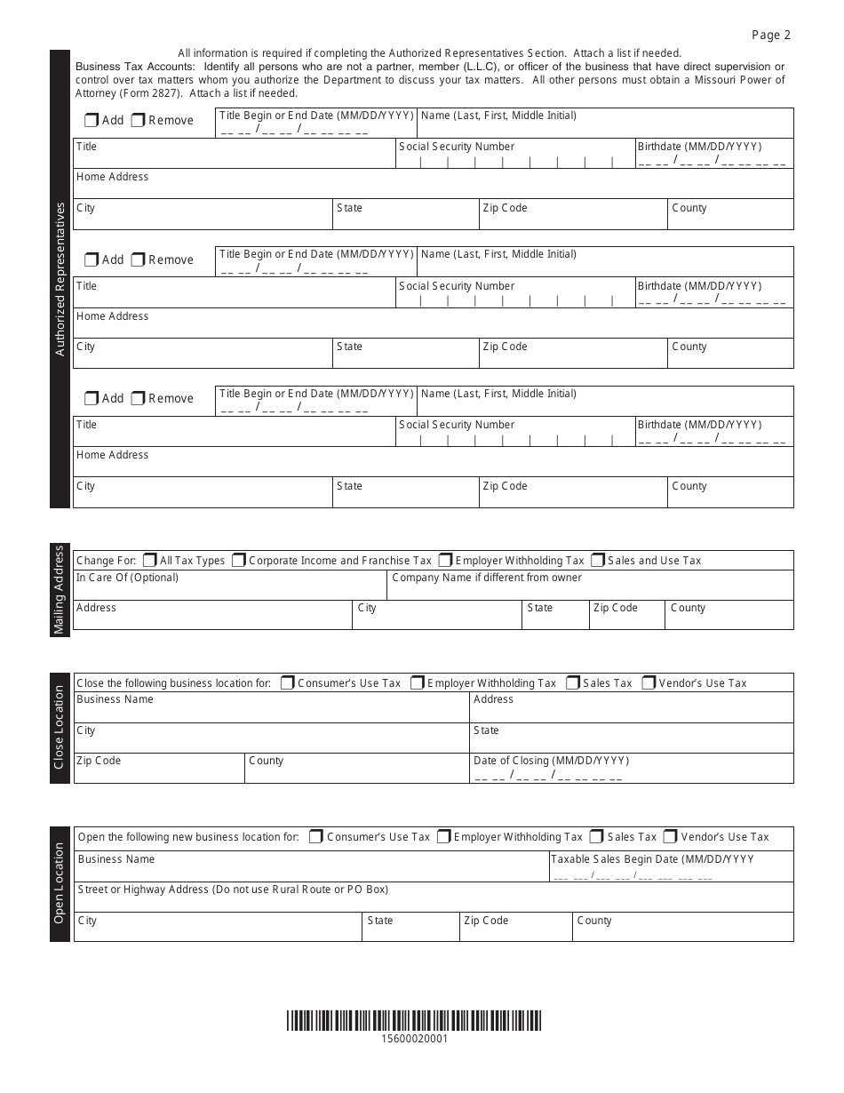 Form 126 - Fill Out, Sign Online and Download Fillable PDF, Missouri ...