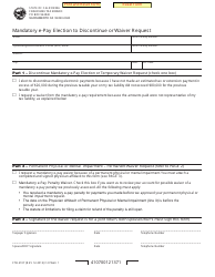 Form FTB4107 Mandatory E-Pay Election to Discontinue or Waiver Request - California