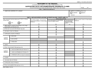 TTB Form 5154.2 &quot;Supporting Data for Nonbeverage Drawback Claims&quot;