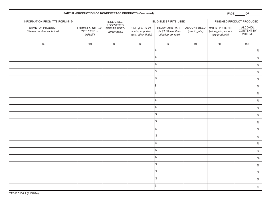 TTB Form 5154.2 - Fill Out, Sign Online and Download Fillable PDF ...