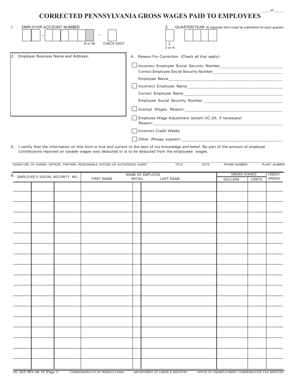 Form UC-2ax - Fill Out, Sign Online and Download Printable PDF ...