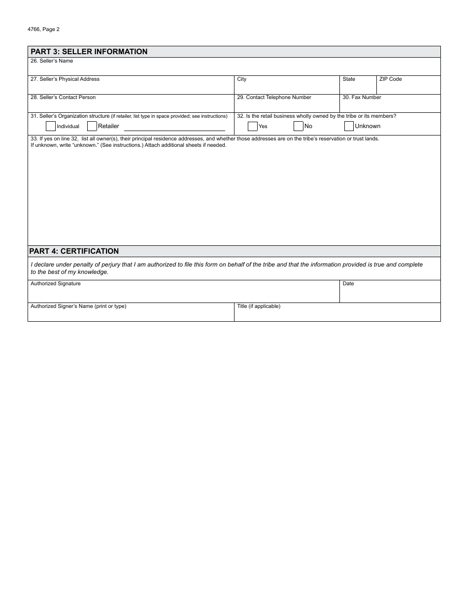 Form 4766 - Fill Out, Sign Online and Download Fillable PDF, Michigan ...