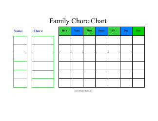 &quot;Weekly Family Chore Chart Template&quot;