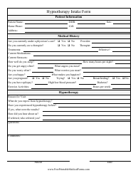 Document preview: Hypnotherapy Intake Form